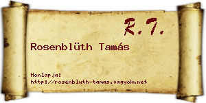 Rosenblüth Tamás névjegykártya
